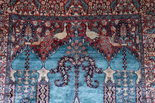 Load image into Gallery viewer, Celestial Blue Silk Kashmiri Rug