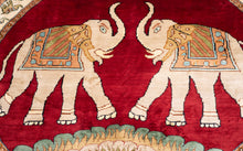 Load image into Gallery viewer, Regal Elephant Motif Silk Rug