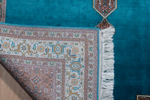 Load image into Gallery viewer, Geometric Medallion Blue Kashmiri Silk