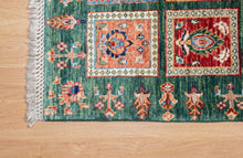 Load image into Gallery viewer, Emerald Garden Panel Afghan Zeigler Rug