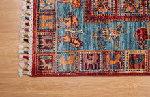 Load image into Gallery viewer, Tribal Horse Motif Afghan Zeigler Rug