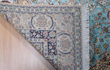 Load image into Gallery viewer, Sky Blue Kashmiri Pure Silk Rug