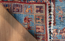 Load image into Gallery viewer, Tribal Horsemen Blue Afghan Ziegler Rug