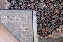 Load image into Gallery viewer, Midnight Bloom Kashan Silk Carpet