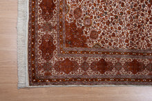 Load image into Gallery viewer, Kashmir Rust Medallion Silk Carpet