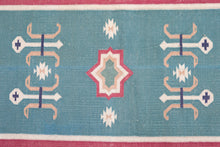 Load image into Gallery viewer, Handwoven Geometric Indian Cotton Dhurrie