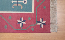 Load image into Gallery viewer, Handwoven Geometric Indian Cotton Dhurrie