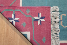 Load image into Gallery viewer, Handwoven Geometric Indian Cotton Dhurrie