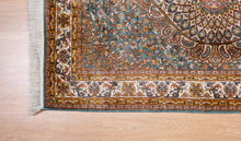 Load image into Gallery viewer, Imperial Blue Medallion Silk Runner