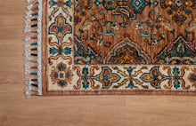 Load image into Gallery viewer, Rust Gold Medallion Afghan Ziegler Runner