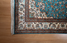 Load image into Gallery viewer, Azure Blossom Kashmiri Silk Carpet