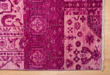Load image into Gallery viewer, Magenta Mosaic Indian Wool Rug