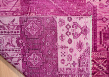Load image into Gallery viewer, Magenta Mosaic Indian Wool Rug