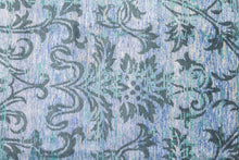 Load image into Gallery viewer, Aqua Damask Bamboo Silk Rug
