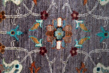 Load image into Gallery viewer, Plum Grey Zeigler Afghan Rug