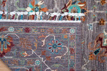 Load image into Gallery viewer, Plum Grey Zeigler Afghan Rug