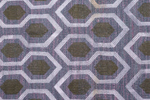 Load image into Gallery viewer, Lavender Geometric Wool Zari Dhurrie