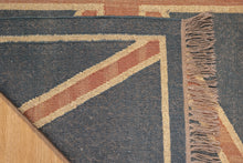 Load image into Gallery viewer, Union Jack Handwoven Jute Dhurrie