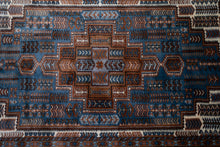 Load image into Gallery viewer, Rust Blue Geometric Indo Kashan Rug