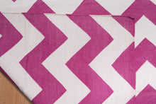 Load image into Gallery viewer, Pink Chevron Handwoven Cotton Dhurrie