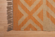 Load image into Gallery viewer, Burnt Sienna Geometric Jute Dhurrie