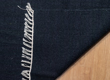 Load image into Gallery viewer, Deep Midnight Blue Wool Dhurrie
