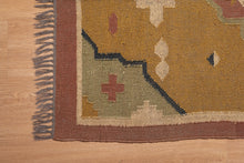 Load image into Gallery viewer, Tribal Motif Handwoven Wool Dhurrie