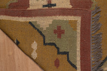 Load image into Gallery viewer, Tribal Motif Handwoven Wool Dhurrie