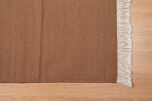 Load image into Gallery viewer, Solid Rust Handwoven Wool Dhurrie