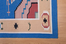 Load image into Gallery viewer, Vibrant Tribal Motif Silk Dhurrie