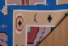 Load image into Gallery viewer, Vibrant Tribal Motif Silk Dhurrie