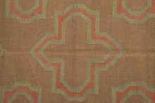 Load image into Gallery viewer, Geometric Cross Pattern Jute Dhurrie