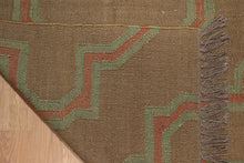 Load image into Gallery viewer, Geometric Cross Pattern Jute Dhurrie