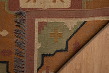 Load image into Gallery viewer, Terracotta Tribal Motif Jute Dhurrie