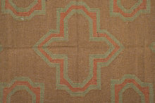 Load image into Gallery viewer, Handwoven Brown Geometric Jute Dhurrie