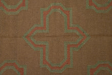 Load image into Gallery viewer, Moss Brown Handwoven Jute Dhurrie