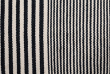Load image into Gallery viewer, Classic Monochrome Striped Wool Dhurrie