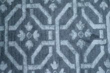 Load image into Gallery viewer, Handmade Wool & Bamboo Silk Carpet – Grey Geometric Luxury Rug