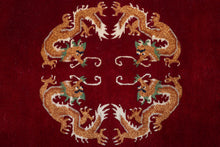Load image into Gallery viewer, Imperial Red Tibetan Dragon Rug