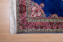 Load image into Gallery viewer, Royal Blue Kashmiri Wool Medallion Rug