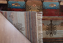 Load image into Gallery viewer, Afghani Tribal Wool Fish Motif Rug