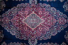 Load image into Gallery viewer, Royal Blue Faux Silk Indian Rug