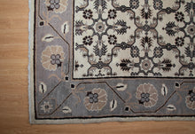 Load image into Gallery viewer, Ivory & Grey Lattice Wool Rug