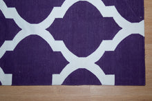 Load image into Gallery viewer, Moroccan-Inspired Purple Cotton Dhurrie