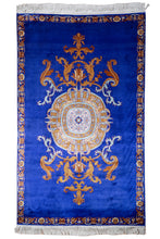 Load image into Gallery viewer, Kashmir Royal Blue Silk Carpet