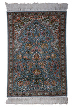Load image into Gallery viewer, Kashmir Silk Rug – Blue Floral Harmony