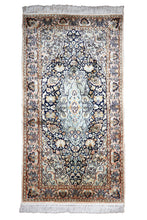 Load image into Gallery viewer, Kashmir Silk Rug – Ice Blue Elegance