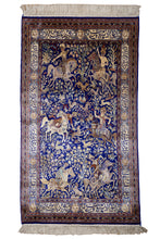 Load image into Gallery viewer, Kashmir Silk Rug – Royal Hunt Tapestry