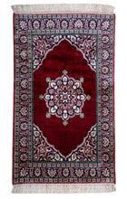 Load image into Gallery viewer, Kashmir Silk Rug – Ruby Medallion Classic