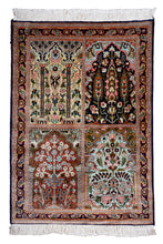 Load image into Gallery viewer, Kashmir Silk Rug – Floral Panel Splendor